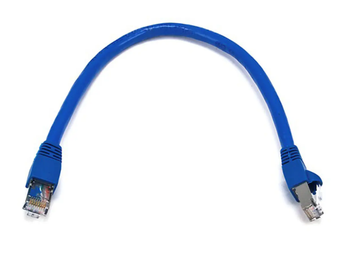 0.5Ft Cat6A UTP Slim Ethernet Network Booted Cable 26AWG Blue