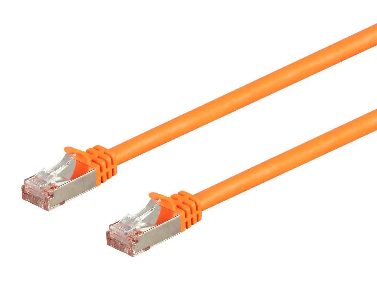 15Ft Cat7 Patch Cable Snagless Orange- Rated for 600Mhz!