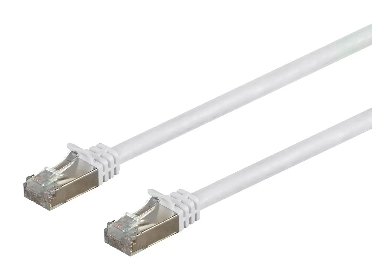 1Ft Cat7 Patch Cable Snagless White- Rated for 600Mhz!