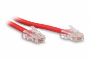 1FT Red Crossover Cat6 550MHz RJ45 Network Patch Cable