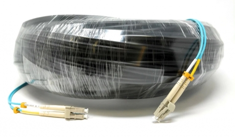 black LC to LC OM3 Direct Burial Duplex Multimode Fiber Cable - shop cables.com.