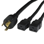 Splitter Power Cord L6-30 Plug to 2 Way IEC 60320 C19 Connector 6 Feet