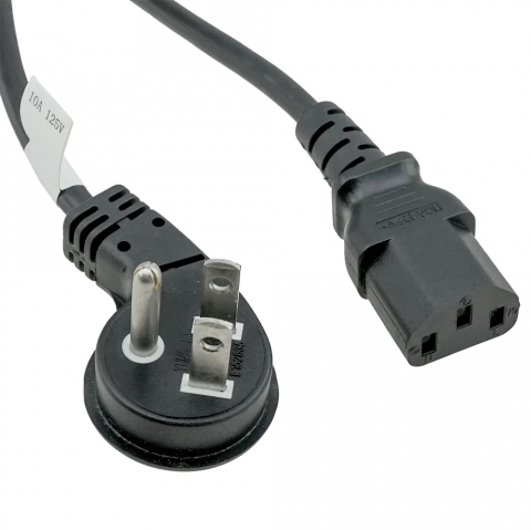 Ultra Low Profile Flush 5-15P to IEC C13 Power Cord - 6 ft 10 Amp