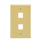 Dual OUTLET FLUSH Wall Plate- Ivory