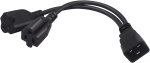 C20 to 5-15R+5-20R Power Cord 1 Feet 16awg