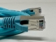 7Ft Cat6A 26AWG Shielded Ethernet Cable Snagless Aqua