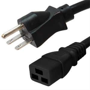 NEMA 6-15P to IEC320 C19 Power Cable- 15A - 10Ft