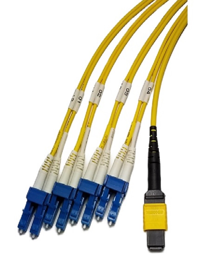 MTP to 4 Duplex LC OS2 Singlemode Breakout - 1 meter