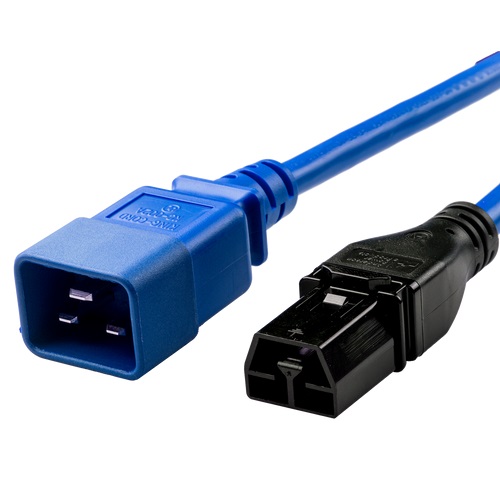 Saf-D-Grid T-Latch Connector to C20 Blue SJT Jacket 12awg 2 meter Power cord
