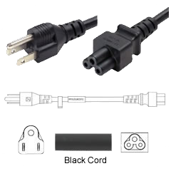 NEMA 5-15p to C5 Laptop Power Cords