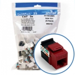 Leviton GigaMax 5e QuickPort Connector Quickpack CAT 5e 25-pack Red