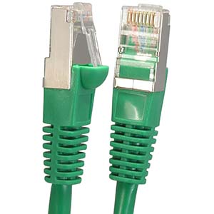 7Ft Cat5e Shielded STP Ethernet Cable 350Mhz Snagless Green