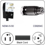 Plug Adapter NEMA 6-50 Plug to CS8264C Connector 1 Foot Cord