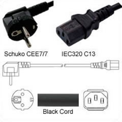 Schuko CEE 7/7 to IEC C13 250 Volt