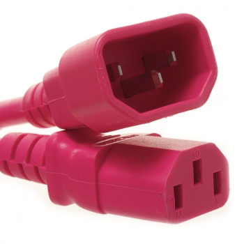 IEC 320 C14-C13 10 Ft 10 Amp PDU Power Cord - Pink