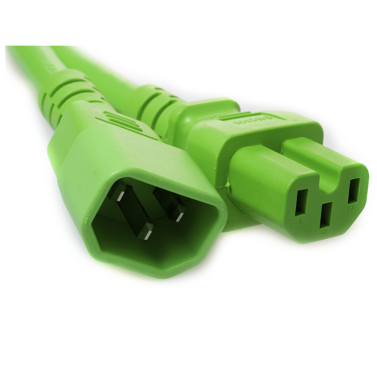 1 FT C14-C15 Green PDU- Server 15 Amp Power Cord