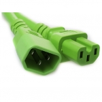 3 FT C14-C15 Green PDU- Server 15 Amp Power Cord