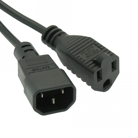 IEC320 C14 to NEMA 5-15R - shop cables.com.