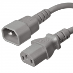 C13 to C14 Power Cord 15amp Gray- 8 Feet