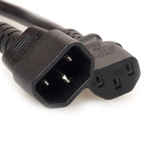 IEC320 C14 to C13 100 Feet PDU Extension Power Cord