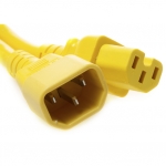 4 FT C14-C15 Yellow PDU- Server 15 Amp Power Cord