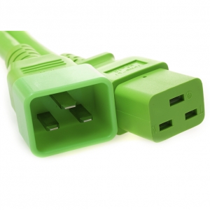 1 Feet C20 TO C19 PDU to Server 20 Amp Power Cord- Green