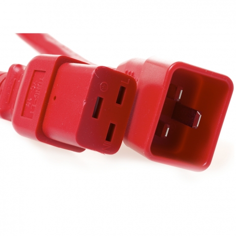 Red C20 TO C19 PDU to Server 20 Amp Power Cord - shop cables.com.