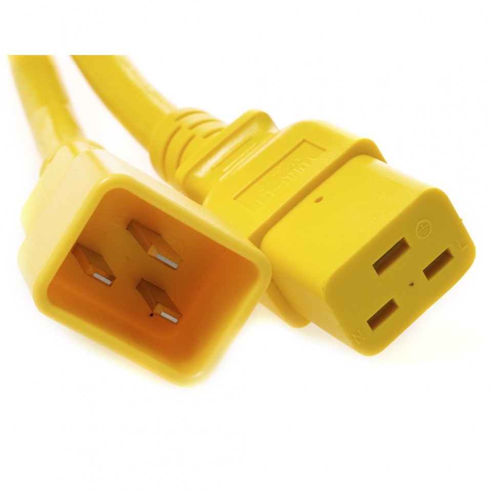 10 Feet C20 TO C19 PDU to Server 20 Amp Power Cord- Yellow