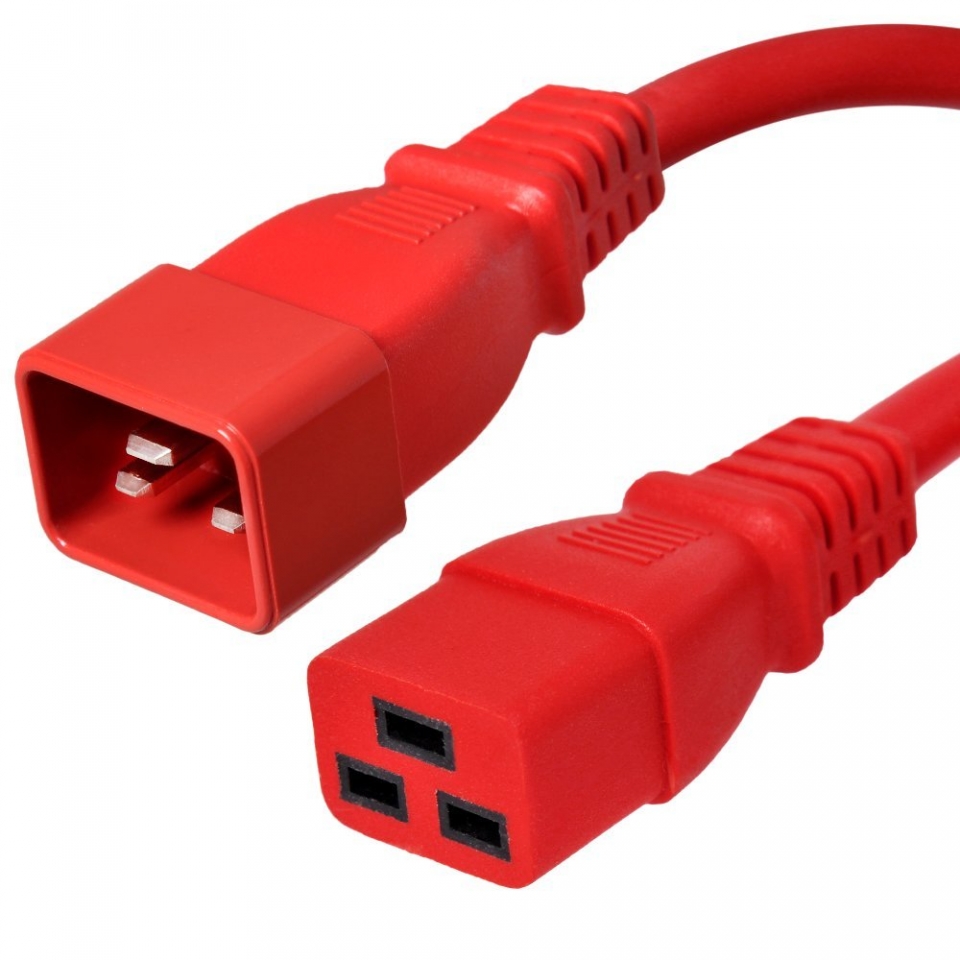 Power Cord - 4FT Red (IEC C20 to IEC C19 20A 250V)