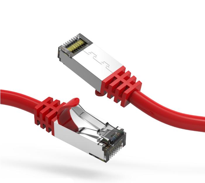 Cat8 Shielded 26AWG 40GB Ethernet Network Cable - 1 Feet - Red