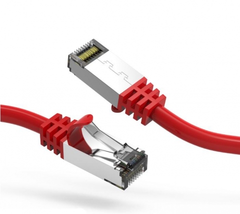 3ft Cat8 26AWG Network Patch Cable - Red - Rated for 40Gb! at