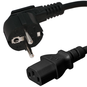 Schuko CEE7/7 Down to IEC C13 10A 250V - shop cables.com.