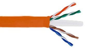 Category 6 PVC 4 Pair 24 Awg. Patch Cord Unshielded Stranded 1000 ft Roll- Orange