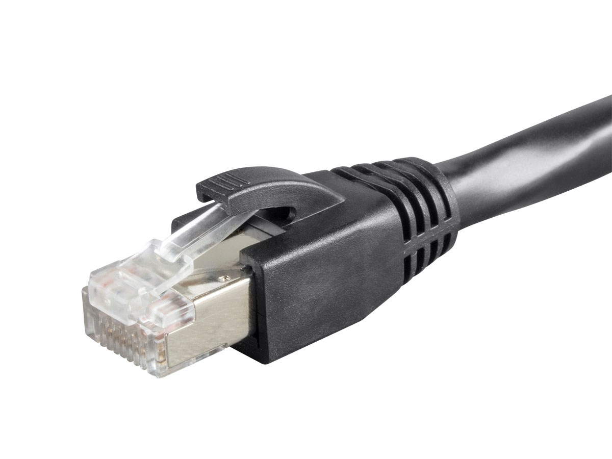 Plenum Rated Shielded Cat6 Ethernet Cables in Black
