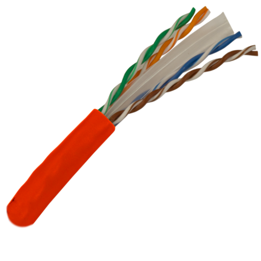 Category 6 PVC 4-Pair 23-AWG UTP Solid Cable 1000 ft - Red