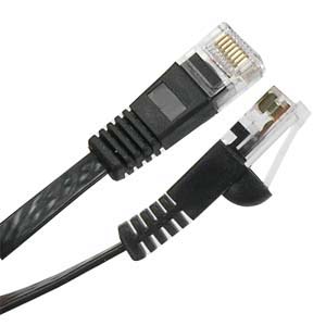 Cat6 Flat Ethernet Patch Cable 5 Ft Black- 550Mhz