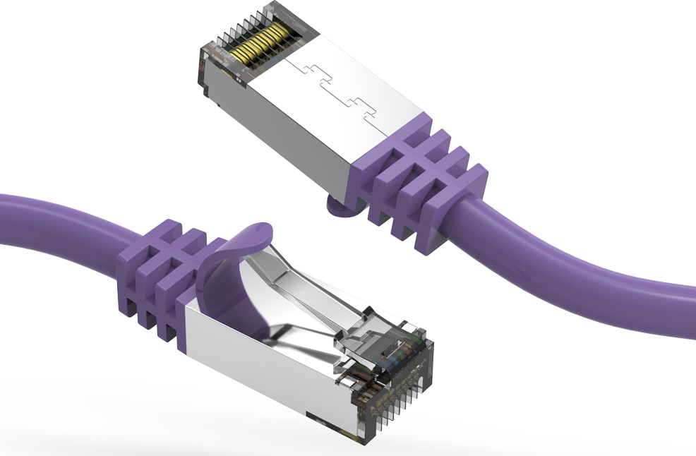 Cat8 Shielded 26AWG 40GB Ethernet Network Cable - 10 Feet - Purple