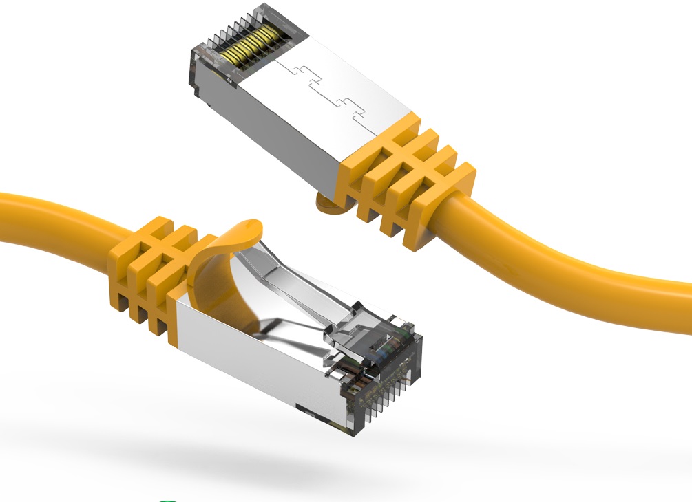 Cat8 Shielded 26AWG 40GB Ethernet Network Cable - 1 Feet - Yellow