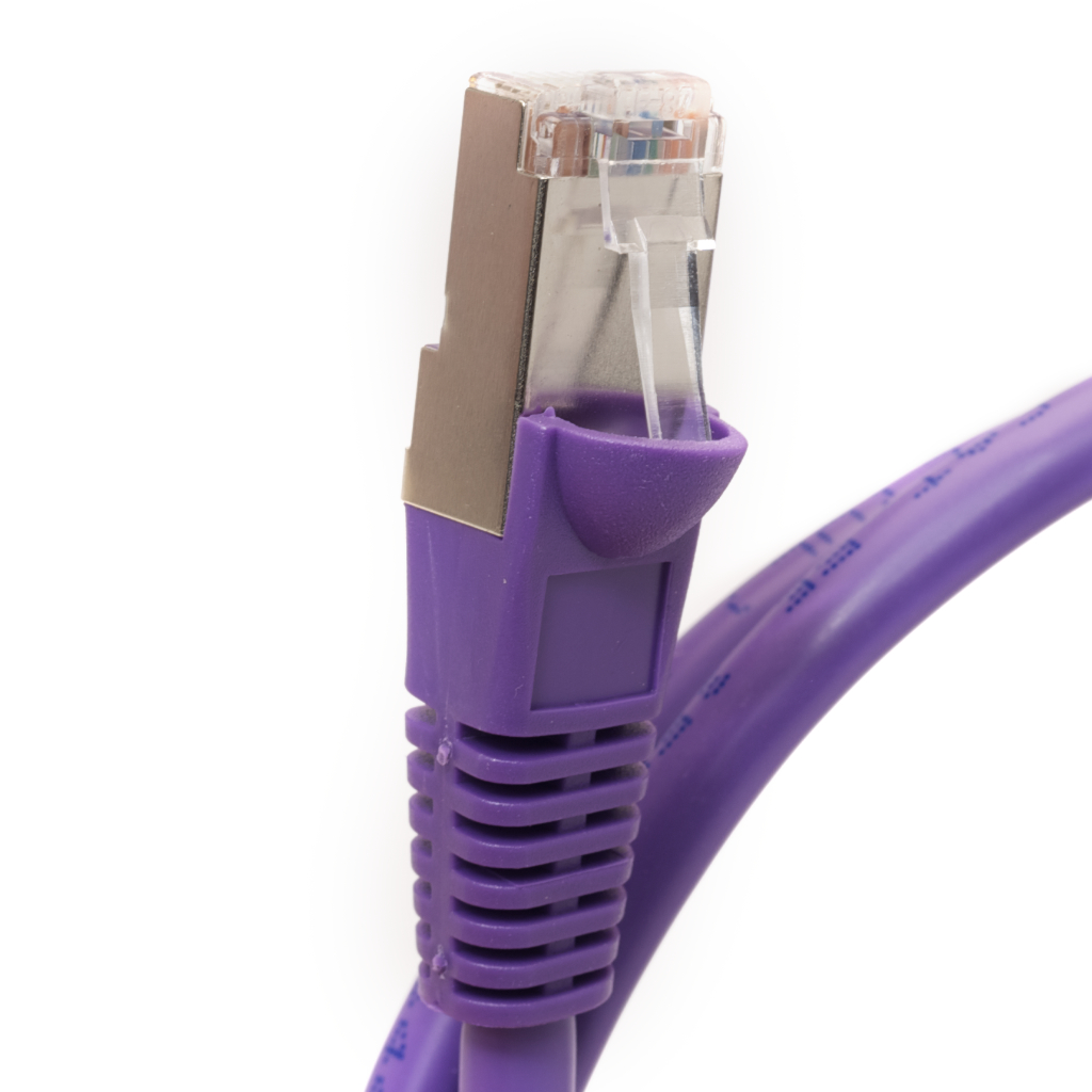 20Ft Cat5e 350Mhz 26AWG Shielded Cable Snagless Violet