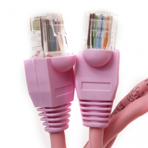 7ft Cat5e Ethernet Patch Cable - Pink Color - Snagless Boot