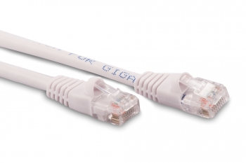 35ft Cat5e Ethernet Patch Cable - White Color - Snagless Boot