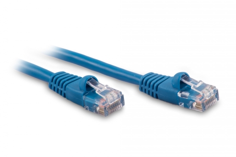 blue category 6 network patch cable with snagless boots - shop cables.com.