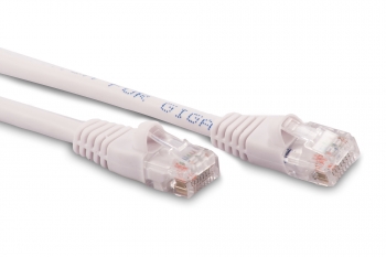2ft Cat5e Ethernet Patch Cable - White Color - Snagless Boot