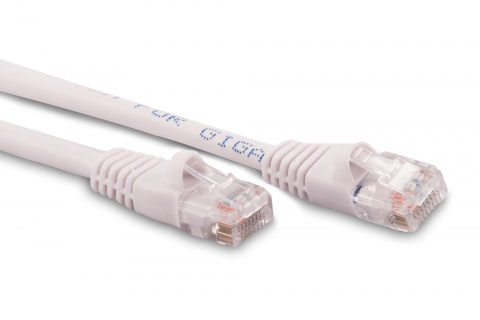 2ft Cat5e Ethernet Patch Cable - White Color - Snagless Boot