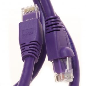 10Ft Cat6A Violet (Purple) Snagless Ethernet Network Patch Cable