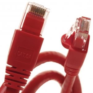 25Ft Cat6A 24AWG Red Snagless Ethernet Network Patch Cable