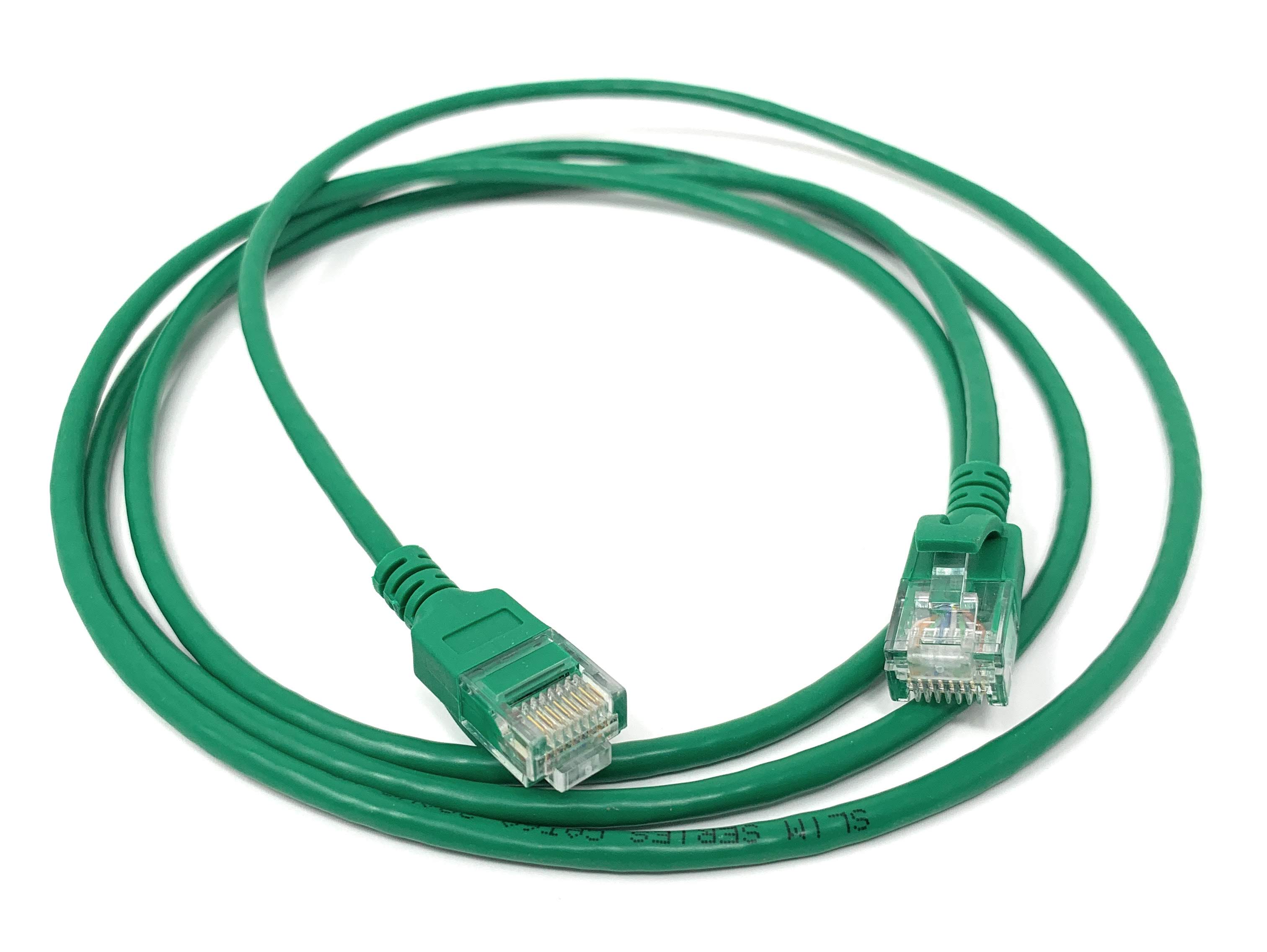 7Ft Cat6A UTP Slim Ethernet Network Booted Cable 28AWG Green