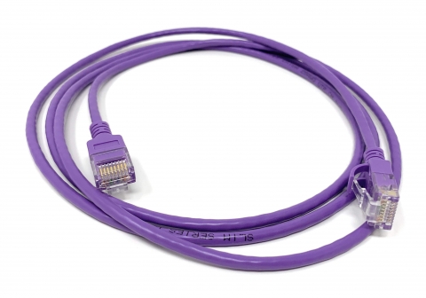 Purple Cat6A UTP Slim Ethernet Network Booted Cable - shop cables.com.