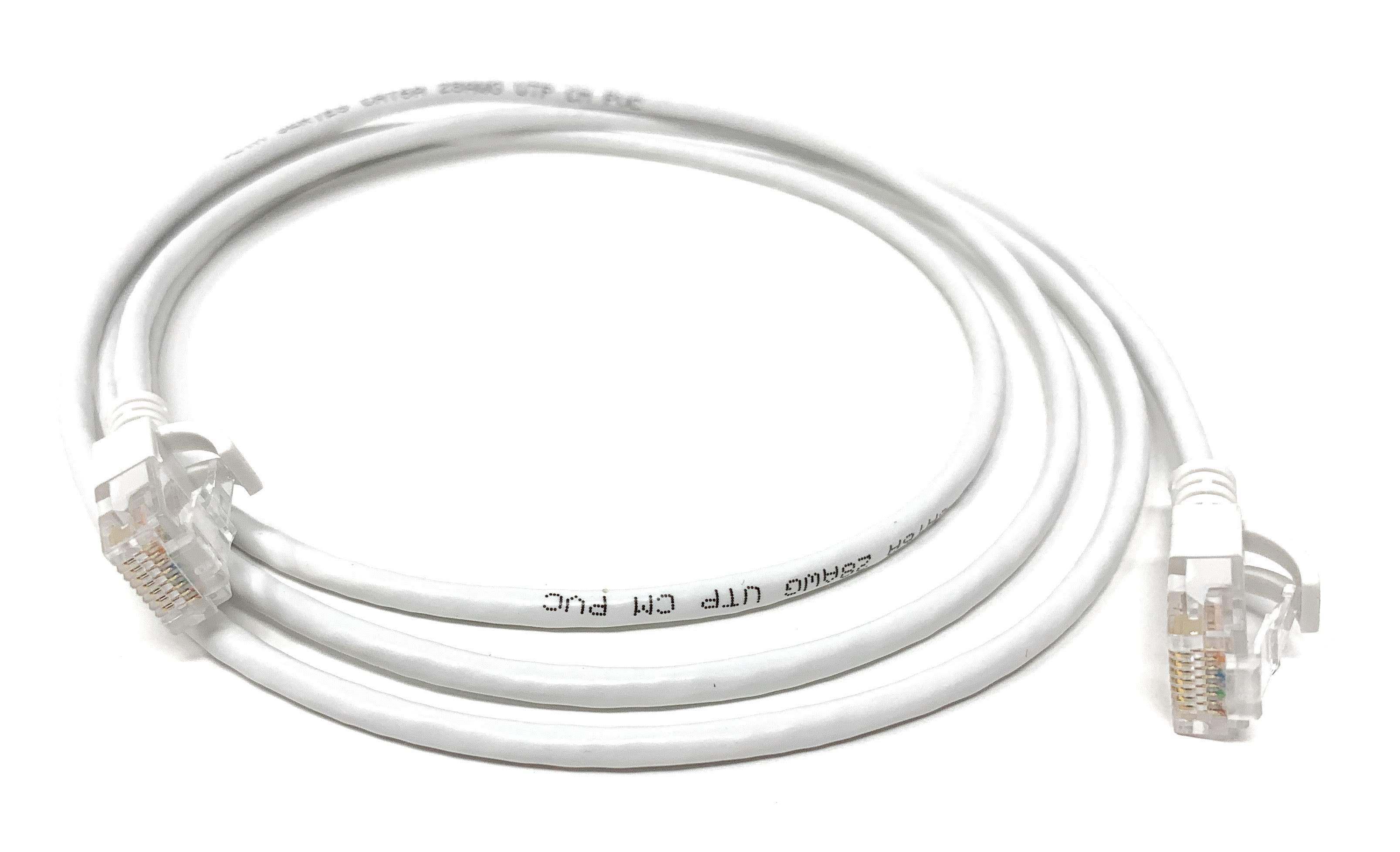 1Ft Cat6A UTP Slim Ethernet Network Booted Cable 28AWG White