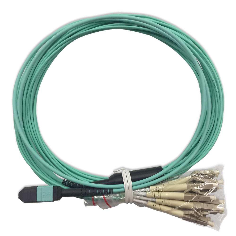 MPO to 12 LC Breakout OM3 Fiber Optic Cable- Choose your Length